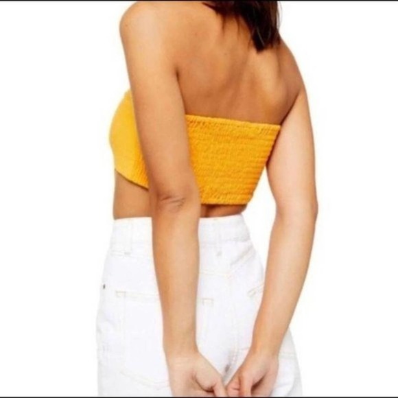 TOPSHOP NWT Yellow Bandeau Top Size 8 - Picture 2 of 7